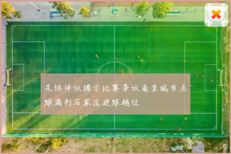 足协评议揭示比赛争议南京城市点球漏判石家庄进球越位